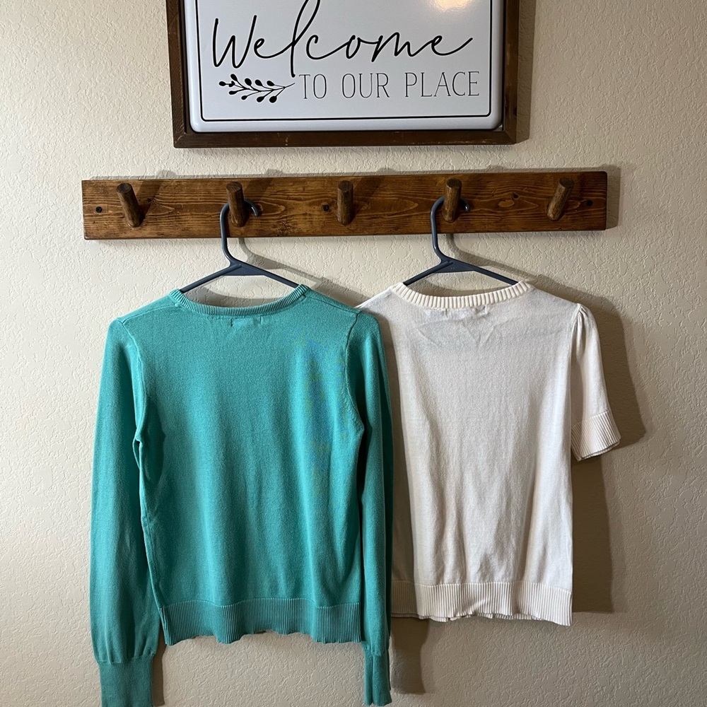 2 Pack Girl Green and Cream Cardigan Set with Ruffled Details - Picture 2 of 6